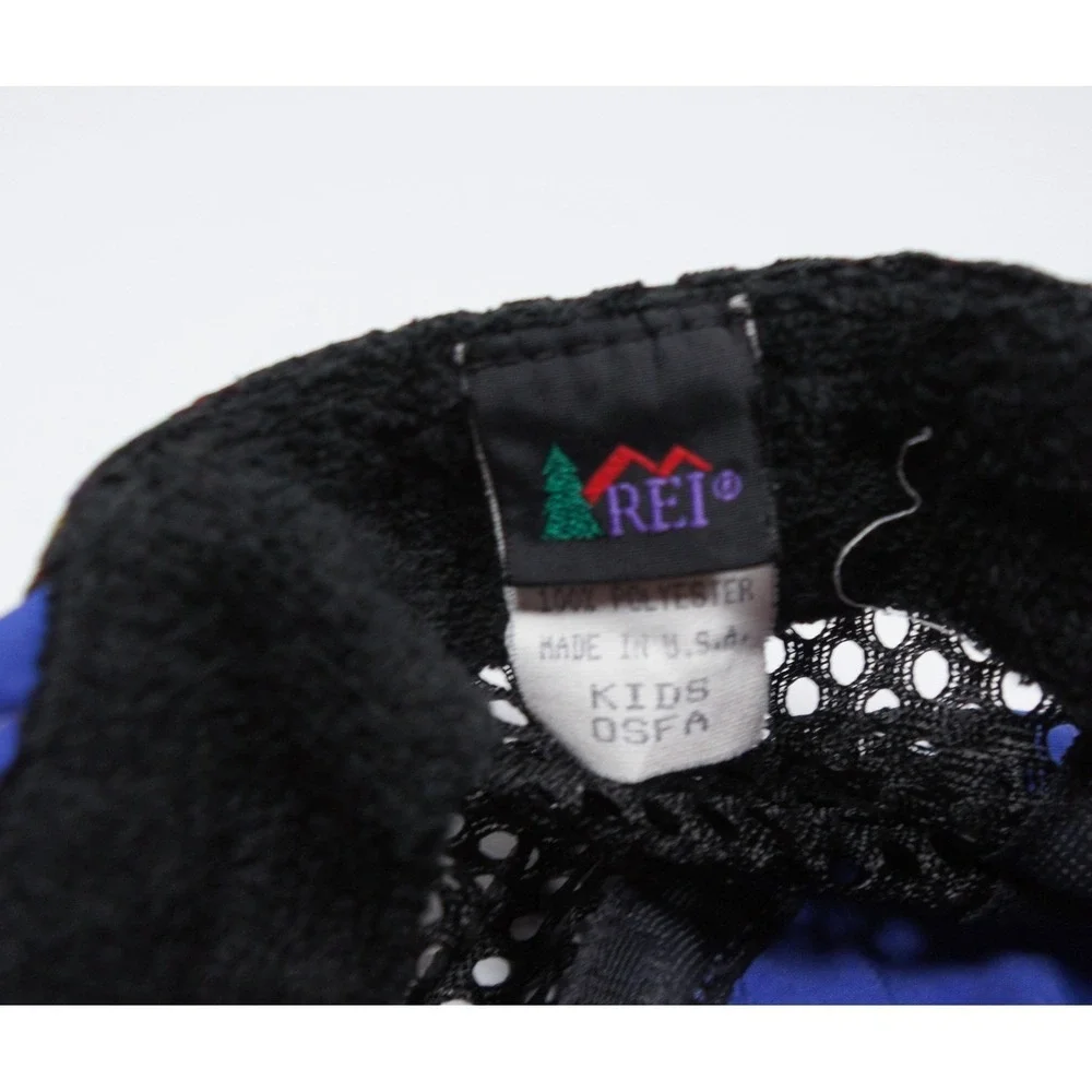 Vintage REI Hat Kids Purple Black Mesh Outdoors Made in USA OSFA